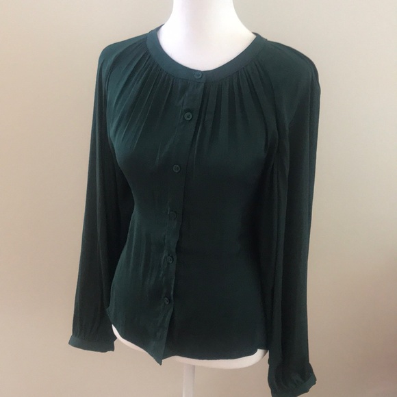 A New Day Blouse. Hunter Green. XS - Picture 1 of 4